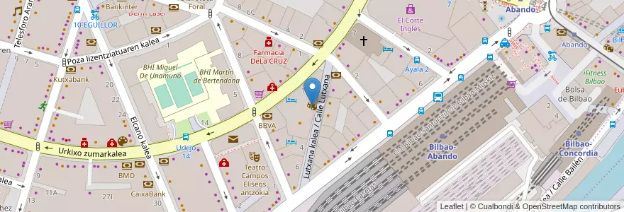 Mapa de ubicacion de Gran Casino Bilbao en Spanje, Baskenland, Biskaje, Bilboaldea, Bilbao.