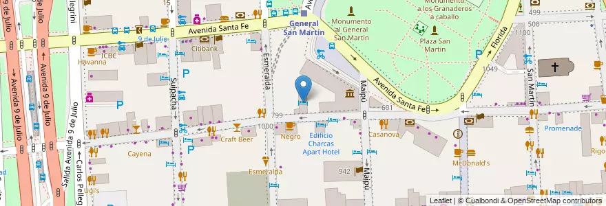 Mapa de ubicacion de Gran Hotel Buenos Aires, Retiro en アルゼンチン, Ciudad Autónoma De Buenos Aires, Comuna 1, ブエノスアイレス.