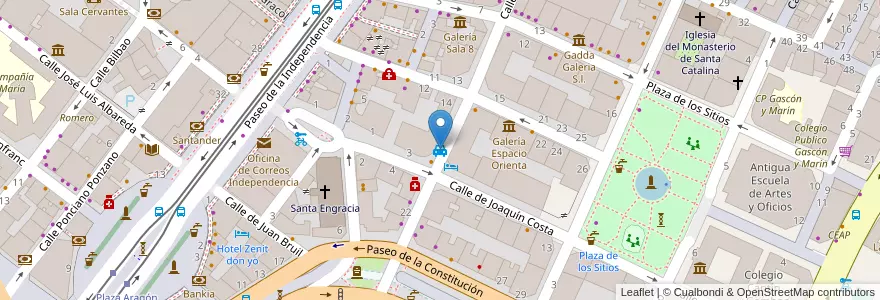 Mapa de ubicacion de Gran Hotel en Spagna, Aragón, Saragozza, Zaragoza, Saragozza.