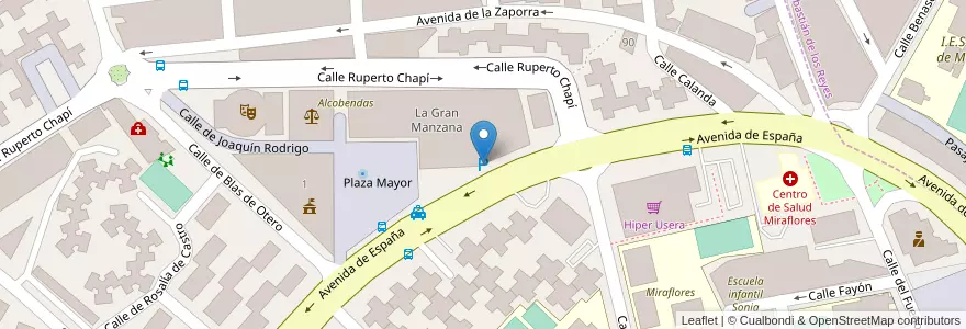Mapa de ubicacion de Gran Manzana en İspanya, Comunidad De Madrid, Comunidad De Madrid, Área Metropolitana De Madrid Y Corredor Del Henares, Alcobendas.