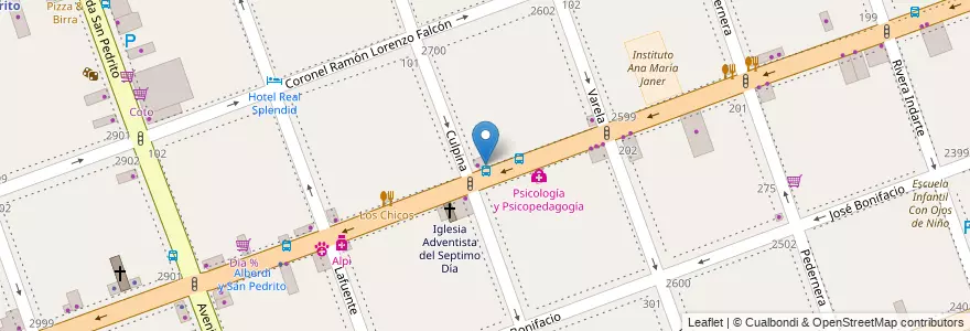 Mapa de ubicacion de Gran Paraná, Flores en 아르헨티나, Ciudad Autónoma De Buenos Aires, Comuna 7, 부에노스아이레스.