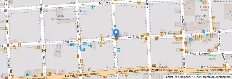 Mapa de ubicacion de Gran Parrilla del Plata, San Telmo en アルゼンチン, Ciudad Autónoma De Buenos Aires, Comuna 1, ブエノスアイレス.