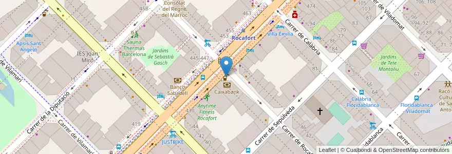 Mapa de ubicacion de Gran Via - Rocafort en اسپانیا, Catalunya, Barcelona, Barcelonès, Barcelona.