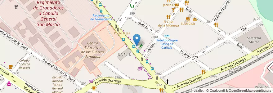 Mapa de ubicacion de Granaderos, Palermo en Аргентина, Буэнос-Айрес, Буэнос-Айрес, Comuna 14.