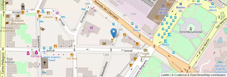 Mapa de ubicacion de Grand Café, Retiro en Аргентина, Буэнос-Айрес, Comuna 1, Буэнос-Айрес.