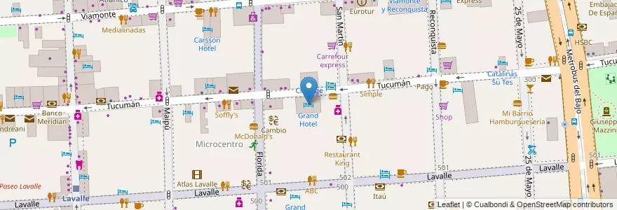Mapa de ubicacion de Grand Hotel, San Nicolas en Аргентина, Буэнос-Айрес, Comuna 1, Буэнос-Айрес.