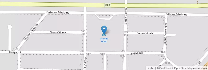 Mapa de ubicacion de Grande Hotel en الأرجنتين, محافظة تييرا ديل فويغو, تشيلي, Río Grande, Departamento Río Grande.