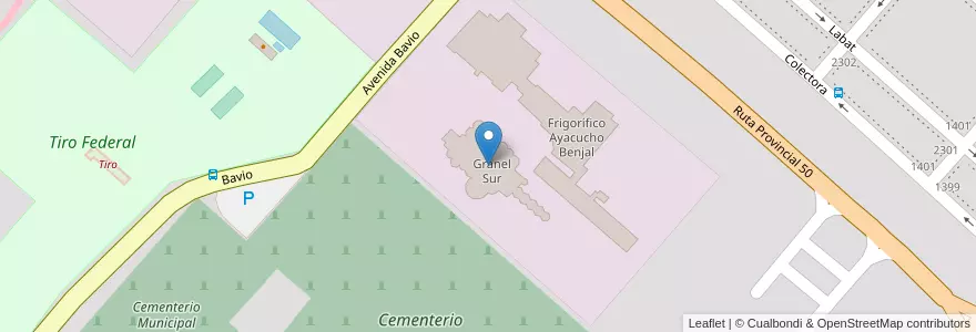 Mapa de ubicacion de Granel Sur en Аргентина, Буэнос-Айрес, Partido De Ayacucho, Ayacucho.