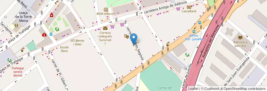 Mapa de ubicacion de Granja-bar Els Molins en Испания, Каталония, Барселона, Барселонес, Бадалона.