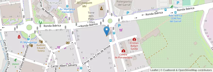 Mapa de ubicacion de Granja Bar La Creu en Испания, Каталония, Барселона, Гарраф, Vilanova I La Geltrú.