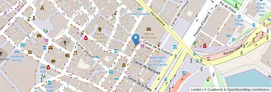 Mapa de ubicacion de Granja Bar Los Amigos en Spanien, Katalonien, Barcelona, Barcelonès, Barcelona.