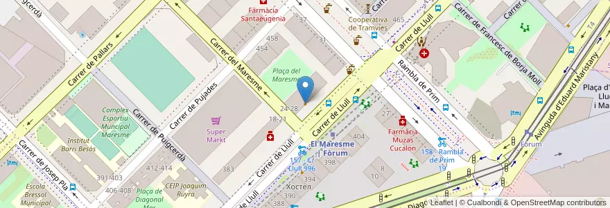 Mapa de ubicacion de Granja Bar Simon en Espanha, Catalunha, Barcelona, Barcelonès, Barcelona.