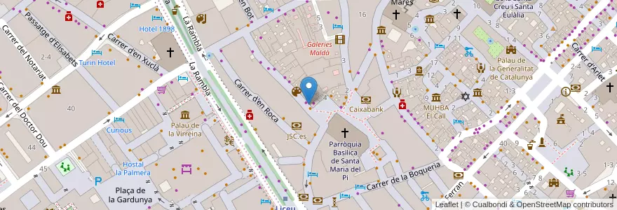 Mapa de ubicacion de Granja Dulcinea en 스페인, Catalunya, Barcelona, Barcelonès, 바르셀로나.