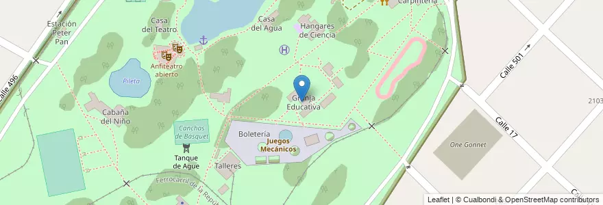 Mapa de ubicacion de Granja Educativa, Gonnet en アルゼンチン, ブエノスアイレス州, Partido De La Plata, Manuel B. Gonnet.