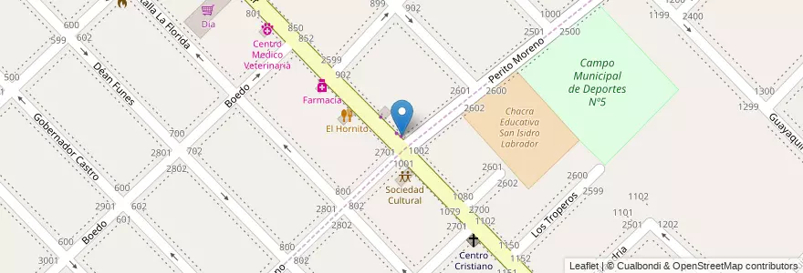 Mapa de ubicacion de Granja Santa Clara en アルゼンチン, ブエノスアイレス州, Partido De San Isidro, Villa Adelina.