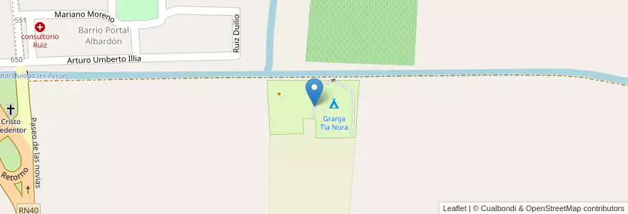 Mapa de ubicacion de Granja Tía Nora en アルゼンチン, サンフアン州, チリ, Albardón.