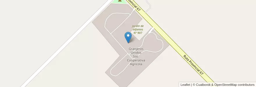 Mapa de ubicacion de Granjeros Unidos Soc. Cooperativa Agricola en آرژانتین, استان بوئنوس آیرس, Partido De Adolfo Alsina.