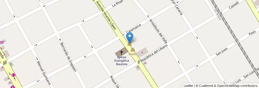 Mapa de ubicacion de Grattz en Argentinië, Buenos Aires, Partido De Quilmes, Quilmes.