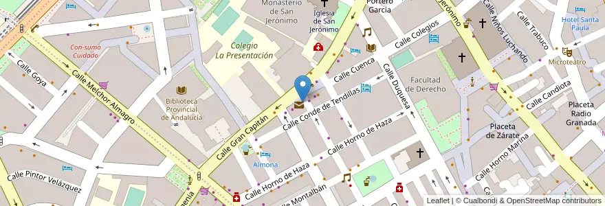 Mapa de ubicacion de Grazie Mille! en İspanya, Andalucía, Granada, Comarca De La Vega De Granada, Granada.
