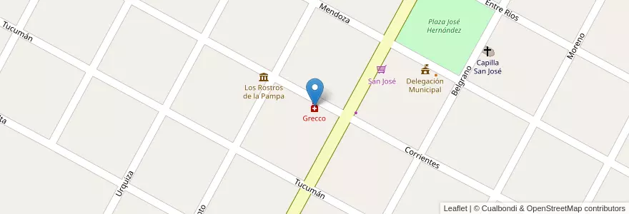 Mapa de ubicacion de Grecco en Argentina, Buenos Aires, Partido De San Antonio De Areco.