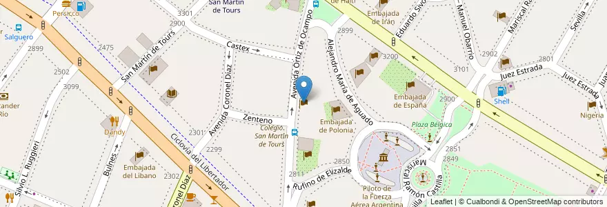 Mapa de ubicacion de Grecia, Palermo en 阿根廷, Ciudad Autónoma De Buenos Aires, Comuna 2, 布宜诺斯艾利斯.