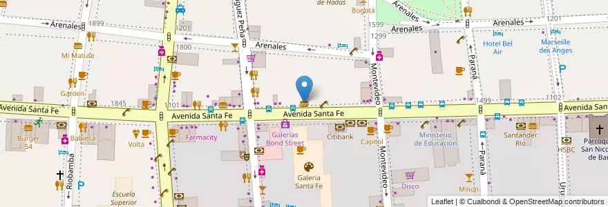 Mapa de ubicacion de Green Eat, Recoleta en Аргентина, Буэнос-Айрес, Comuna 2, Буэнос-Айрес.