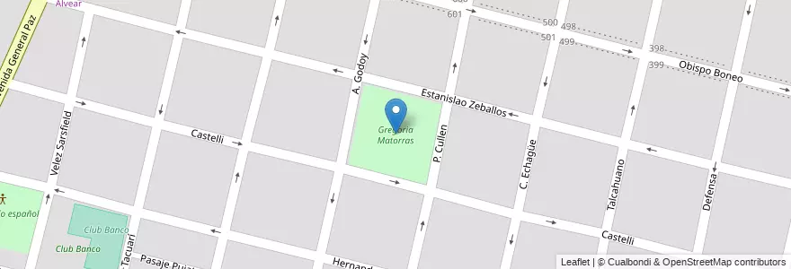 Mapa de ubicacion de Gregoria Matorras en الأرجنتين, سانتا في, إدارة العاصمة, سانتا في العاصمة, سانتا في.