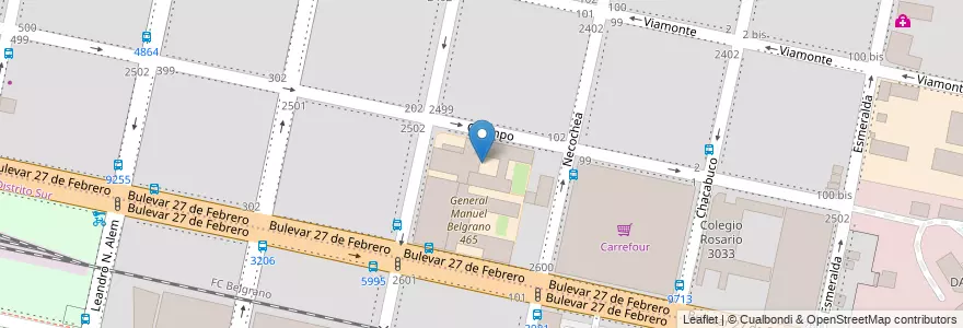 Mapa de ubicacion de Gregoria Matorras de San Martín 463 en アルゼンチン, サンタフェ州, Departamento Rosario, Municipio De Rosario, ロサリオ.