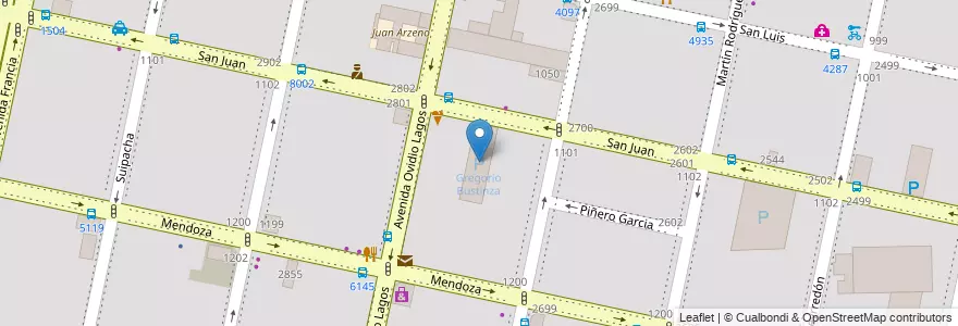 Mapa de ubicacion de Gregorio Bustinza en Argentina, Santa Fe, Departamento Rosario, Municipio De Rosario, Rosário.