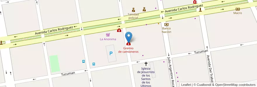 Mapa de ubicacion de Gremio de camioneros en Argentina, Chile, Neuquén Province, Departamento Confluencia, Municipio De Cutral Có, Cutral Có.
