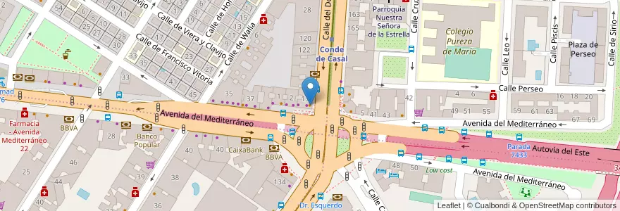 Mapa de ubicacion de Grevi en Испания, Мадрид, Мадрид, Área Metropolitana De Madrid Y Corredor Del Henares, Мадрид.