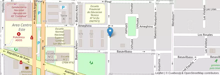 Mapa de ubicacion de Griddo en Argentine, Chili, Province De Neuquén, Departamento Confluencia, Municipio De Neuquén, Neuquén.