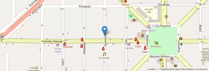 Mapa de ubicacion de Grido en الأرجنتين, Misiones, Departamento San Ignacio, Municipio De Jardín América.