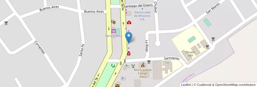 Mapa de ubicacion de Grido en 阿根廷, Misiones, Departamento Oberá, Municipio De Campo Viera, Campo Viera.