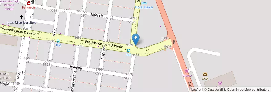 Mapa de ubicacion de Grido en アルゼンチン, コリエンテス州, Departamento Capital, Corrientes, Corrientes.