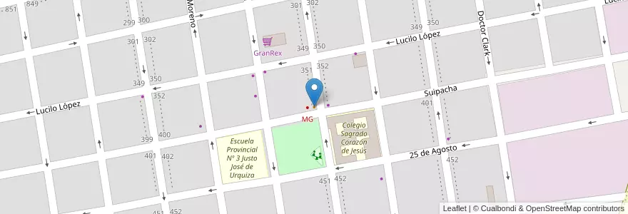 Mapa de ubicacion de Grido en Аргентина, Междуречье, Departamento Uruguay, Distrito Molino, Concepción Del Uruguay.