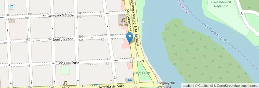 Mapa de ubicacion de Grido en アルゼンチン, エントレ・リオス州, Departamento Gualeguaychú, Gualeguaychú, Gualeguaychú, Distrito Costa Uruguay Sur.