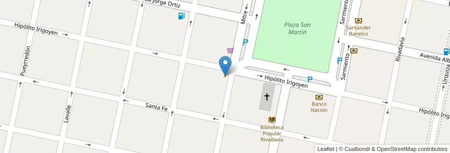 Mapa de ubicacion de Grido en Arjantin, Santa Fe, Departamento San Martín, Municipio De San Jorge.
