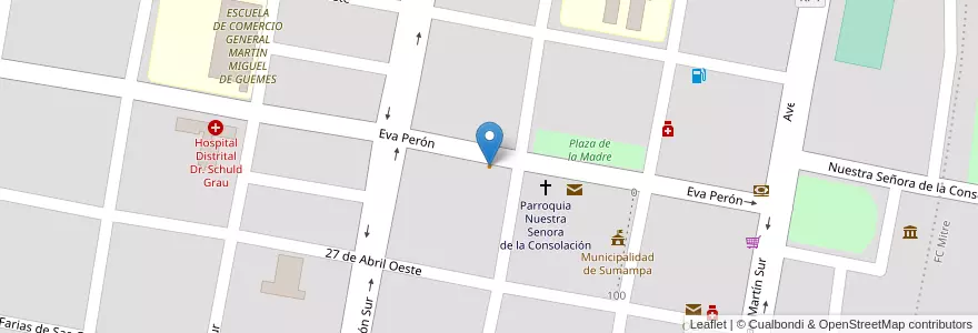 Mapa de ubicacion de Grido en アルゼンチン, サンティアゴ・デル・エステロ州, Departamento Quebrachos, Sumampa.