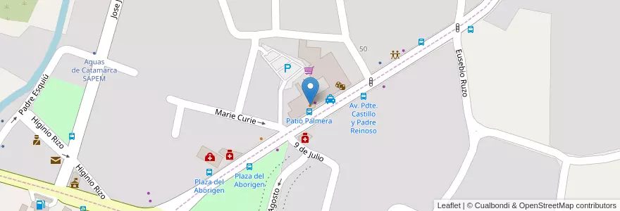 Mapa de ubicacion de Grido en 아르헨티나, Catamarca, Departamento Valle Viejo, Municipio De Valle Viejo, Santa Rosa.