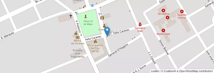 Mapa de ubicacion de Grido en アルゼンチン, コルドバ州, Departamento Cruz Del Eje, Municipio De Cruz Del Eje, Pedanía Cruz Del Eje, Cruz Del Eje.