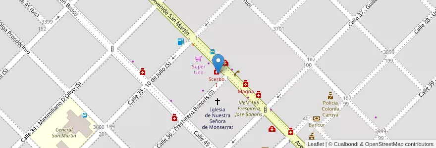 Mapa de ubicacion de Grido en アルゼンチン, コルドバ州, Departamento Colón, Pedanía Cañas, Municipio De Colonia Caroya, Colonia Caroya.