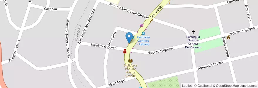 Mapa de ubicacion de Grido en 阿根廷, Córdoba, Departamento Punilla, Pedanía San Antonio, Municipio De Huerta Grande.