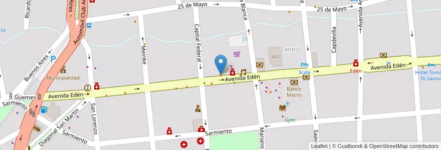 Mapa de ubicacion de Grido en Argentinië, Córdoba, Departamento Punilla, Pedanía San Antonio, Municipio De La Falda.