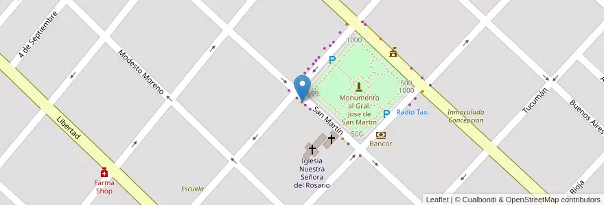 Mapa de ubicacion de Grido en 아르헨티나, Córdoba, Departamento General San Martín, Pedanía Villa Nueva, Municipio De Villa Nueva, Villa Nueva.