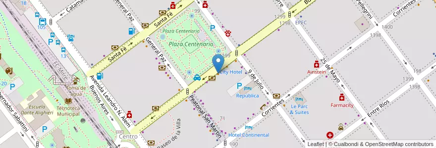 Mapa de ubicacion de Grido en Arjantin, Córdoba, Departamento General San Martín, Pedanía Villa María, Municipio De Villa María, Villa María.