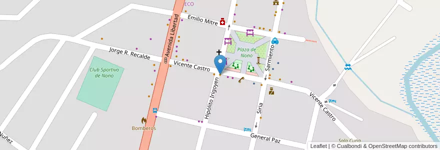 Mapa de ubicacion de Grido en Аргентина, Кордова, Departamento San Alberto, Municipio De Nono, Pedanía Nono, Nono.