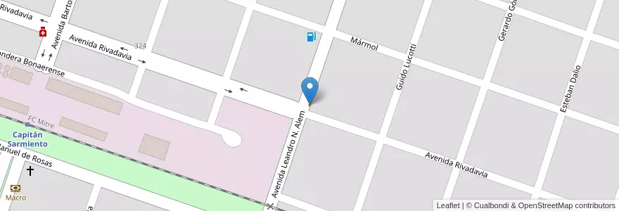 Mapa de ubicacion de Grido en Arjantin, Buenos Aires, Partido De Capitán Sarmiento, Capitán Sarmiento.