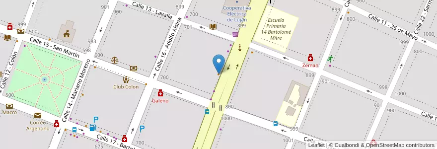 Mapa de ubicacion de Grido en Arjantin, Buenos Aires, Partido De Luján.