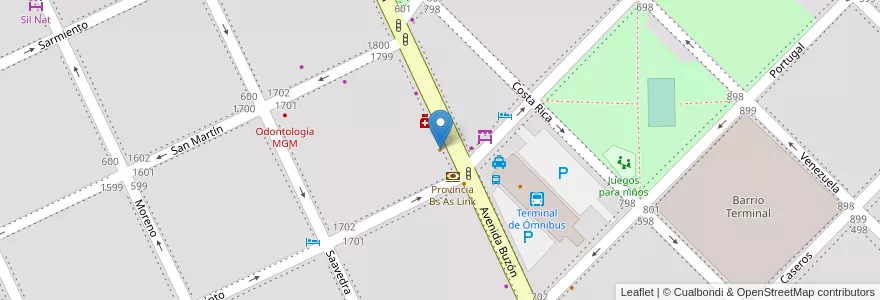 Mapa de ubicacion de Grido en Arjantin, Buenos Aires, Partido De Tandil, Tandil.